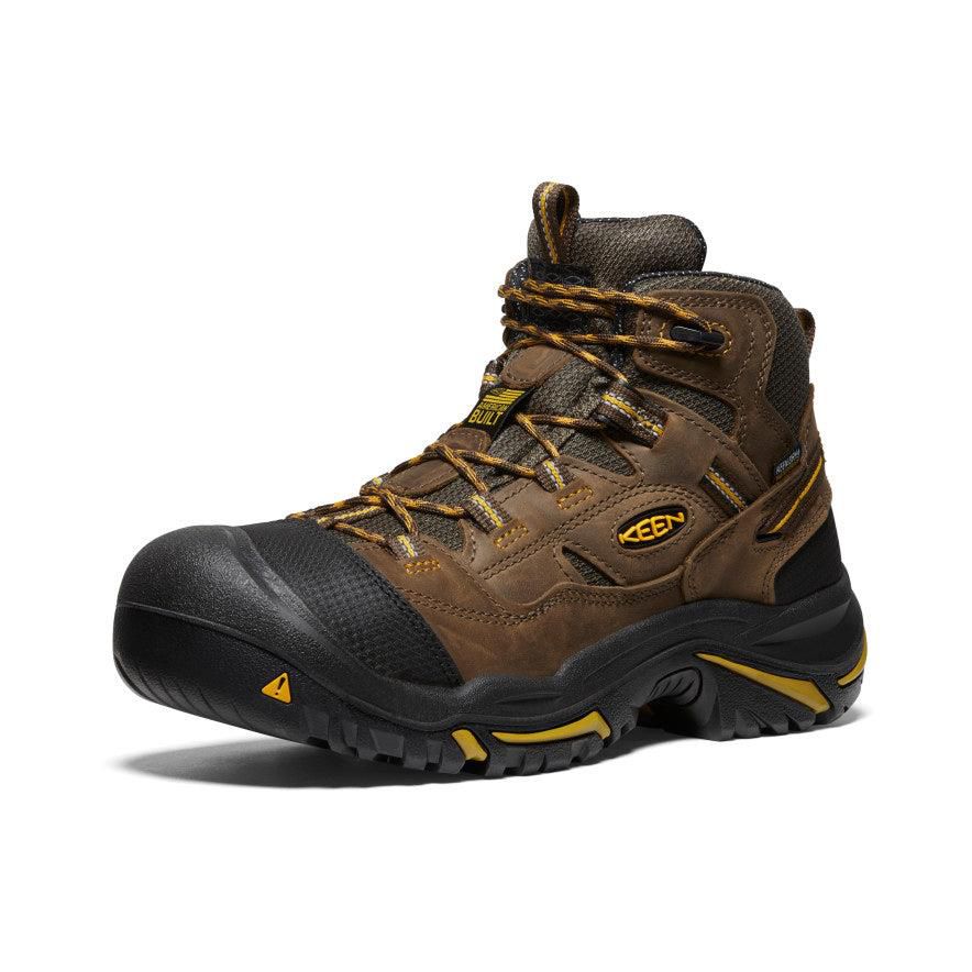 Brown Men Keen Braddock Waterproof Mid (Soft Toe) Work Boots | 72908-QEBN