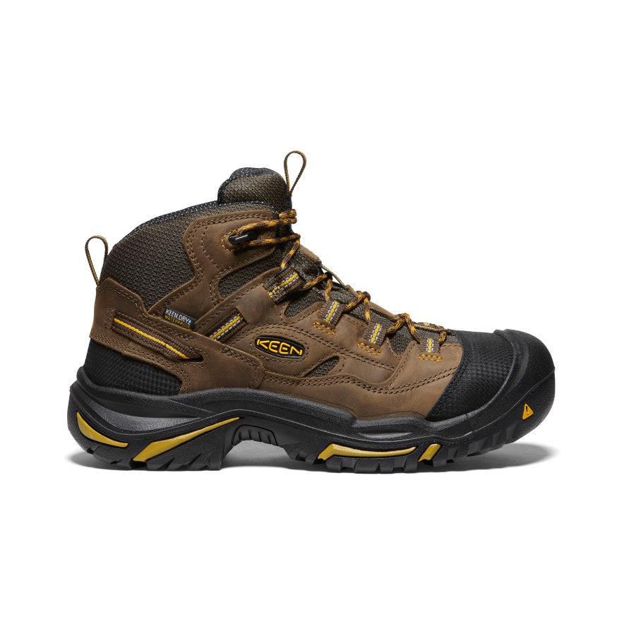 Brown Men Keen Braddock Waterproof Mid (Soft Toe) Work Boots | 72908-QEBN