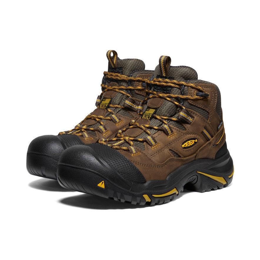 Brown Men Keen Braddock Waterproof Mid (Steel Toe) Work Boots | 92718-LSRH