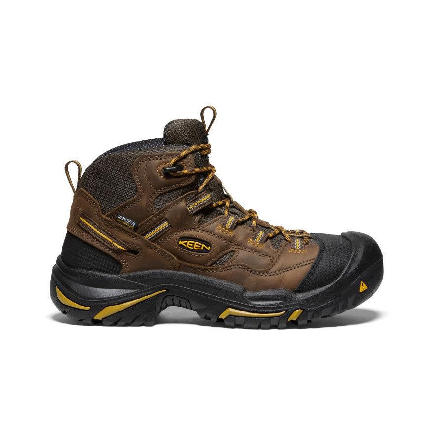 Brown Men Keen Braddock Waterproof Mid (Steel Toe) Work Boots | 92718-LSRH