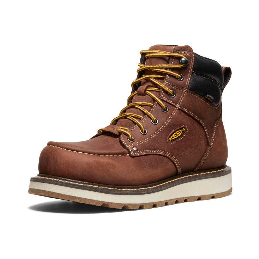 Brown Men Keen Cincinnati 6 Waterproof (Carbon-Fiber Toe) Work Boots | 25471-LRPZ