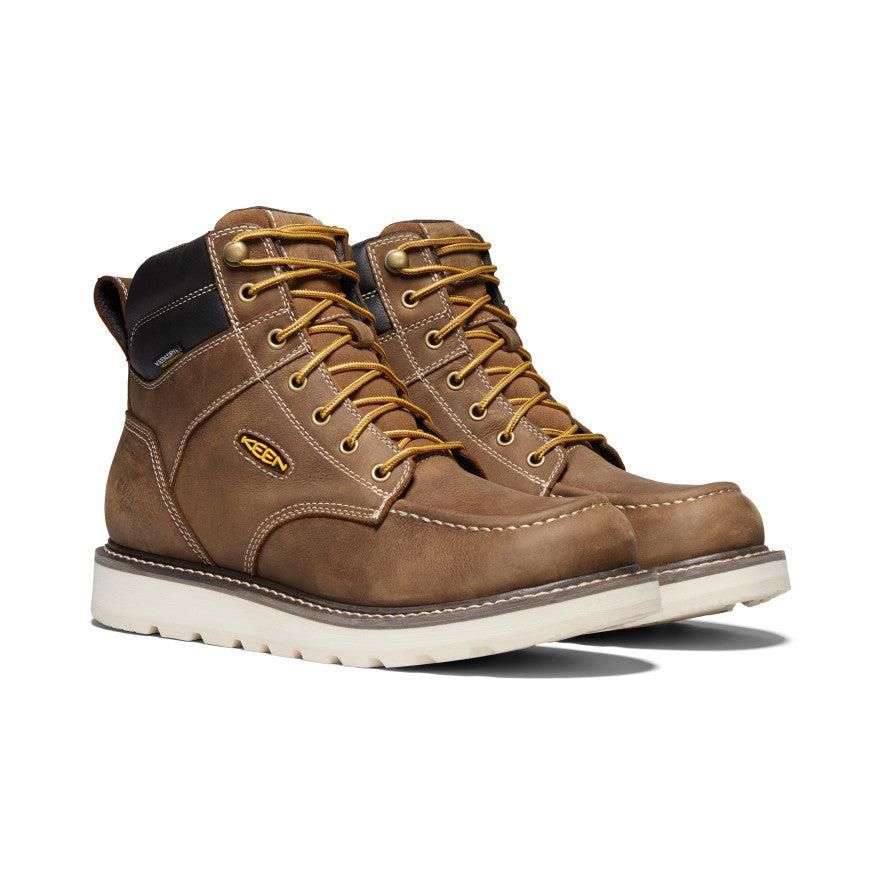 Brown Men Keen Cincinnati 6 Waterproof (Soft Toe) Work Boots | 13928-PUHI