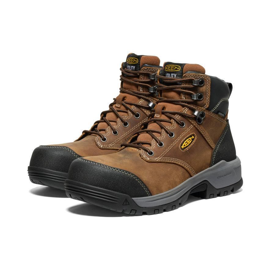 Brown Men Keen Evanston 6 Waterproof (Carbon-Fiber Toe) Work Boots | 31460-CDUN