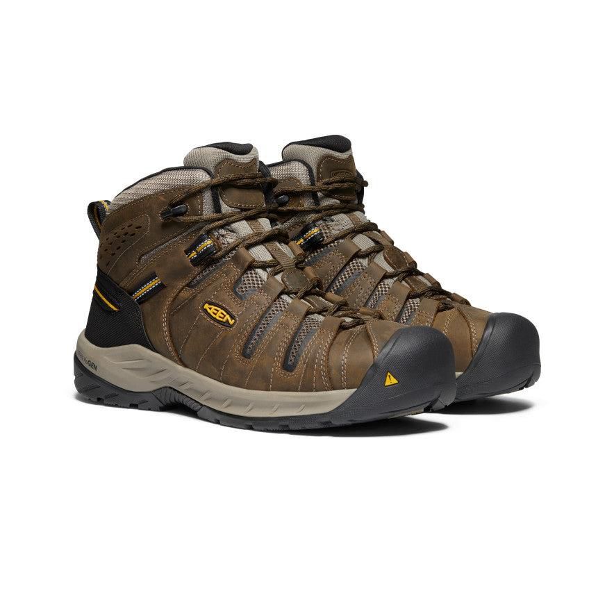 Brown Men Keen Flint II (Steel Toe) Boots | 63127-TPLJ