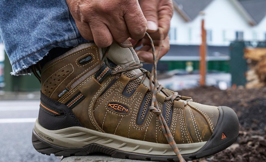 Brown Men Keen Flint II Waterproof Mid (Soft Toe) Work Boots | 18405-UWAZ