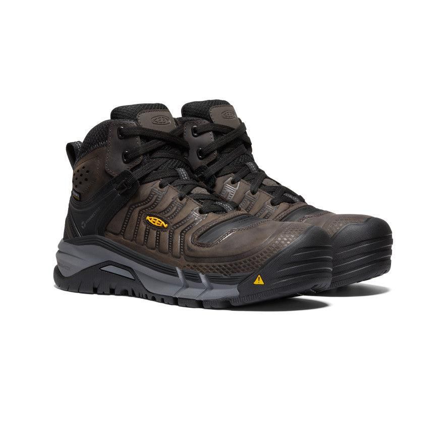 Brown Men Keen Kansas City+ Waterproof Mid (Carbon-Fiber Toe) Work Boots | 75368-ZXMN