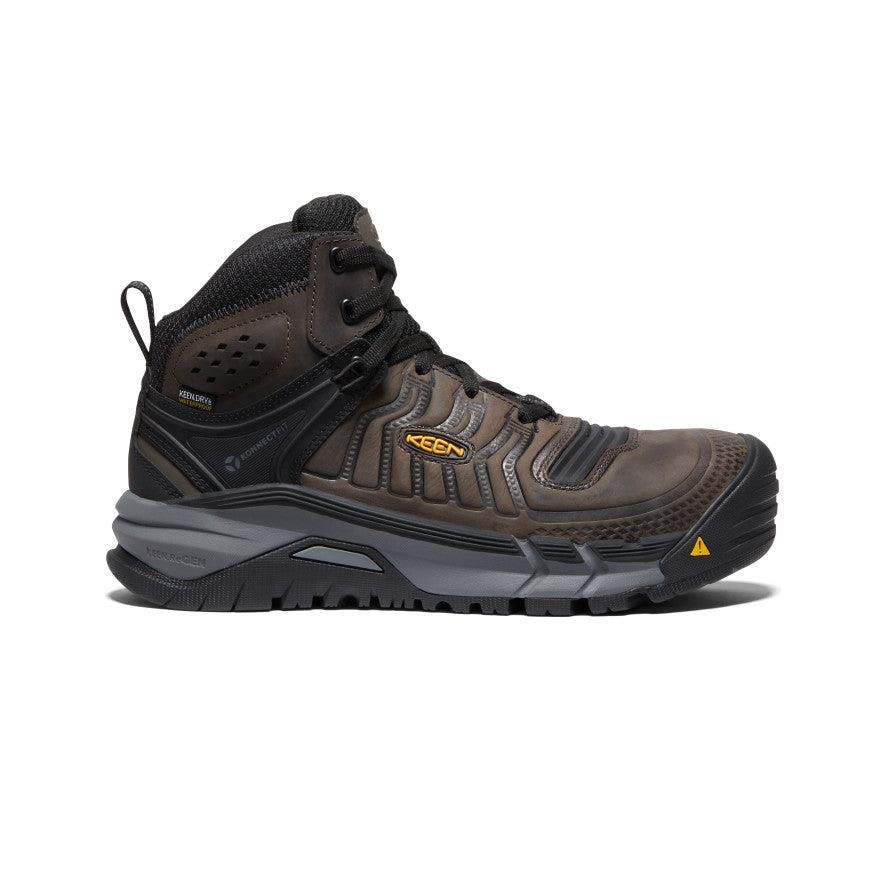 Brown Men Keen Kansas City+ Waterproof Mid (Carbon-Fiber Toe) Work Boots | 75368-ZXMN