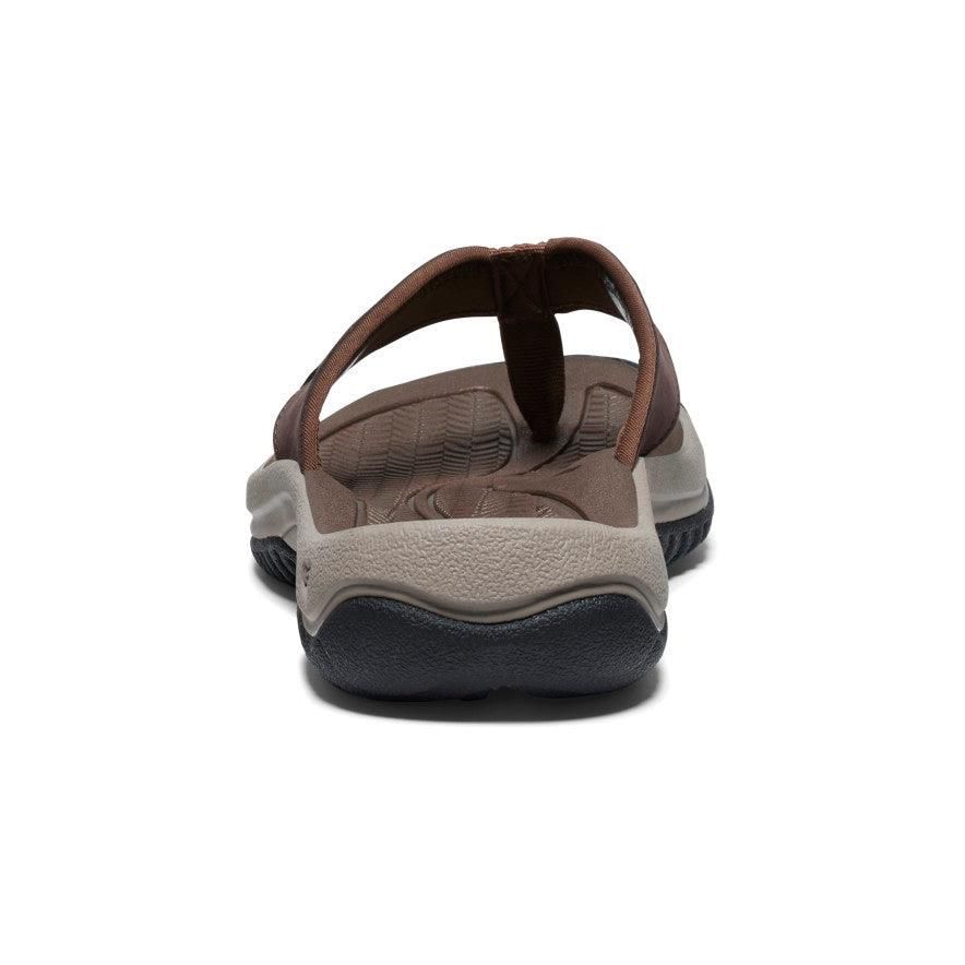 Brown Men Keen Kona Leather Flip Flops | 39105-IJFB