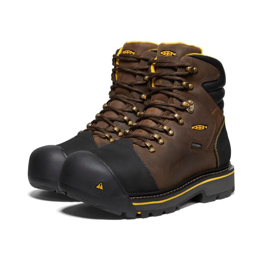 Brown Men Keen Milwaukee Waterproof (Steel Toe) Boots | 12570-TAVC