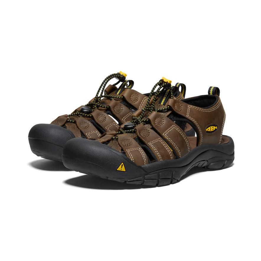 Brown Men Keen Newport Leather Hiking Sandals | 94167-KWXG