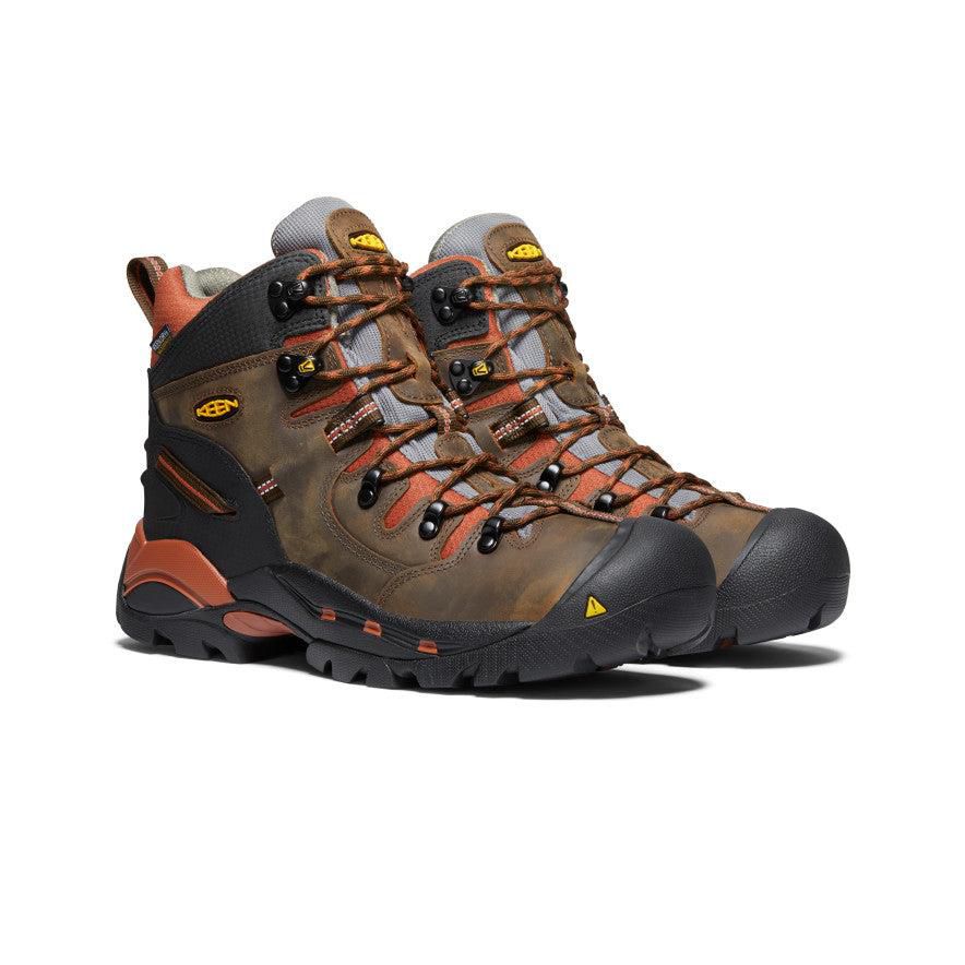 Brown Men Keen Pittsburgh 6 Waterproof (Soft Toe) Boots | 80651-AYXV