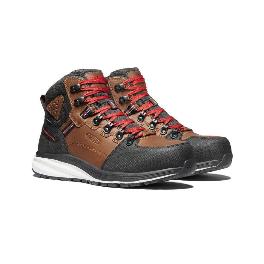 Brown Men Keen Red Hook Waterproof (Carbon-Fiber Toe) Work Boots | 41930-SNEK