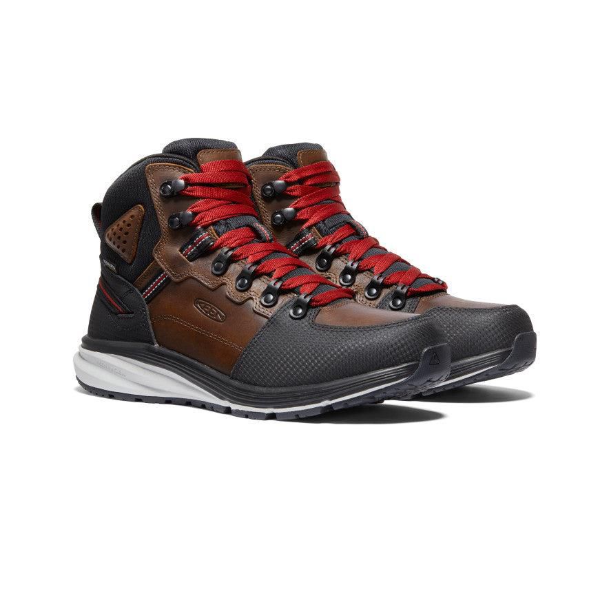 Brown Men Keen Red Hook Waterproof (Soft Toe) Work Boots | 31024-PVSU