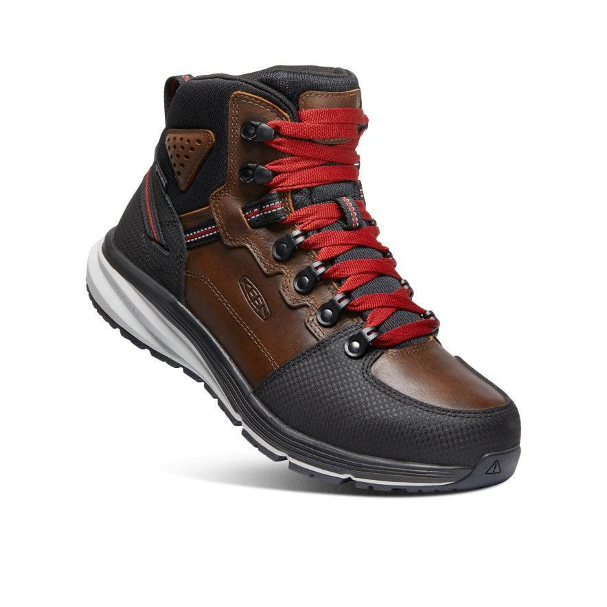 Brown Men Keen Red Hook Waterproof (Soft Toe) Work Boots | 31024-PVSU