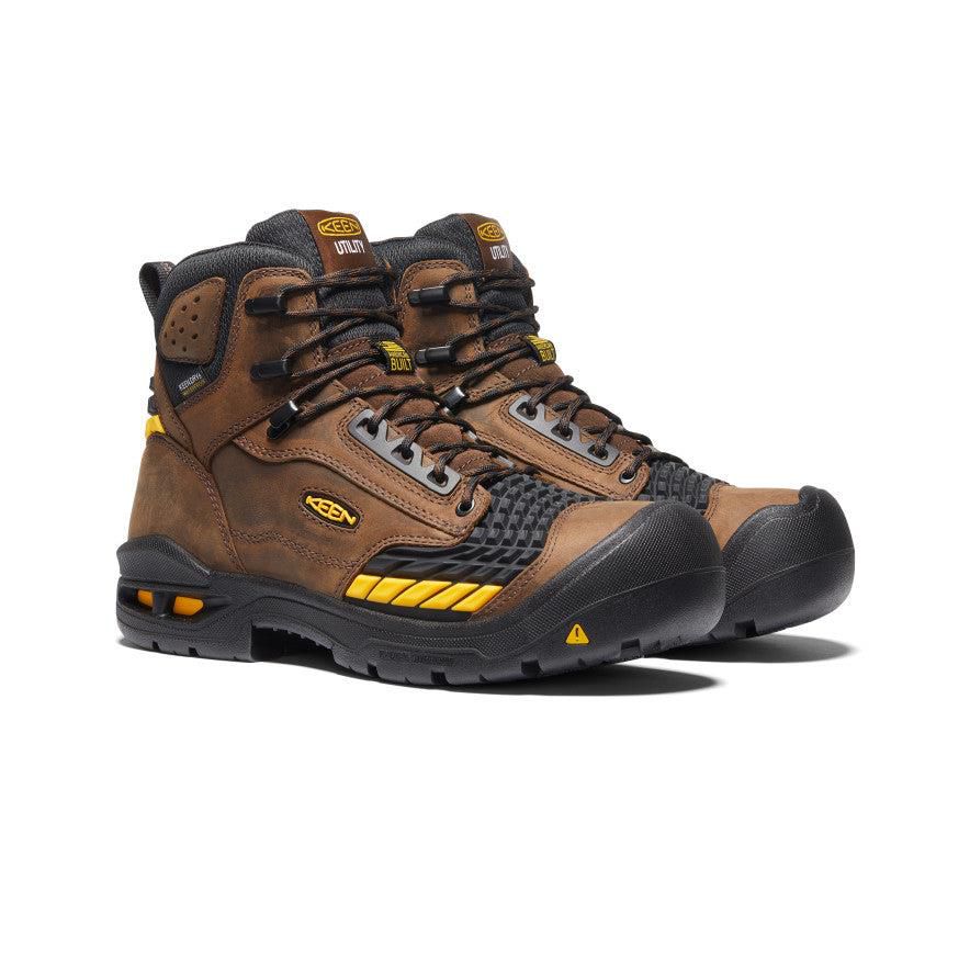 Brown Men Keen Troy 6 Waterproof (Carbon-Fiber Toe) Work Boots | 54712-PCXO