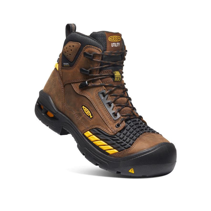 Brown Men Keen Troy 6 Waterproof (Carbon-Fiber Toe) Work Boots | 54712-PCXO