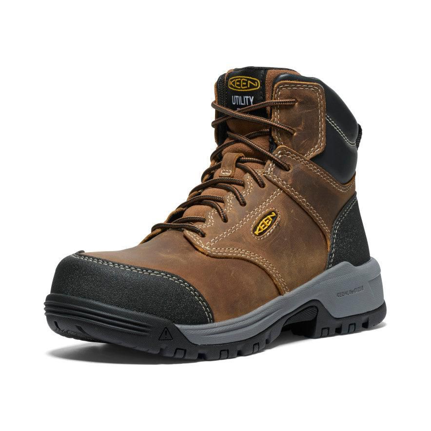 Brown Women Keen Evanston 6 ESD (Carbon-Fiber Toe) Work Boots | 17536-FBZG