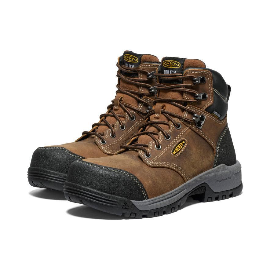 Brown Women Keen Evanston 6 Waterproof (Carbon-Fiber Toe) Work Boots | 82154-INZX