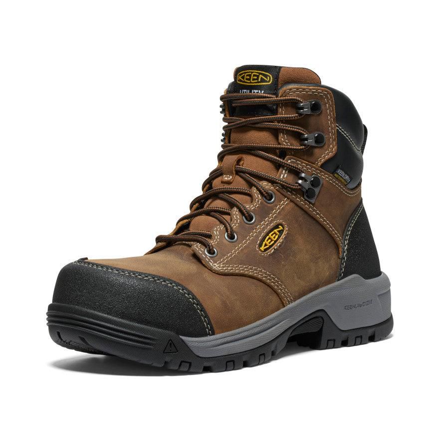 Brown Women Keen Evanston 6 Waterproof (Carbon-Fiber Toe) Work Boots | 82154-INZX