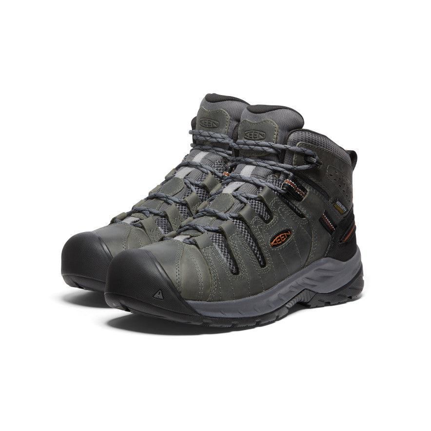 Grey Men Keen Flint II Waterproof Mid (Soft Toe) Work Boots | 10789-RTDO