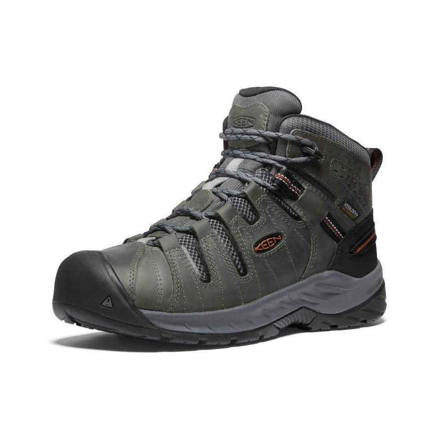 Grey Men Keen Flint II Waterproof Mid (Soft Toe) Work Boots | 10789-RTDO