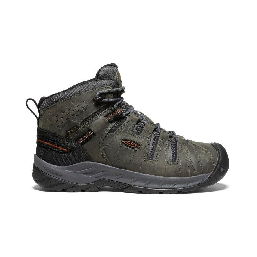 Grey Men Keen Flint II Waterproof Mid (Soft Toe) Work Boots | 10789-RTDO