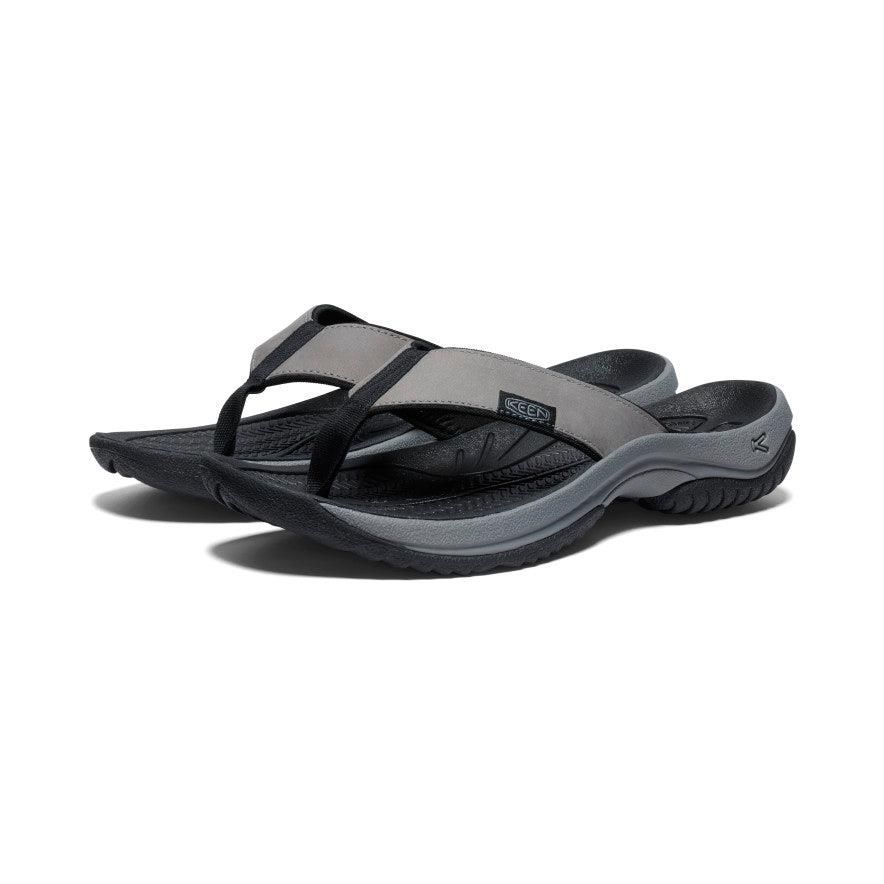 Grey Men Keen Kona Leather Flip Flops | 98627-ARCD