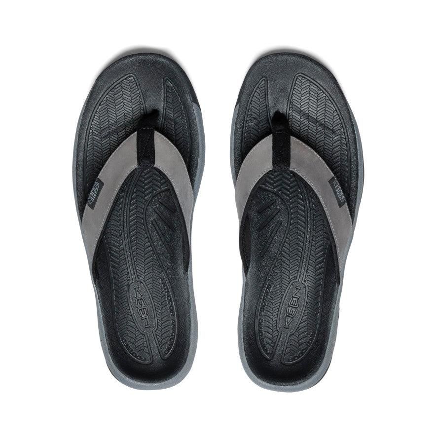 Grey Men Keen Kona Leather Flip Flops | 98627-ARCD