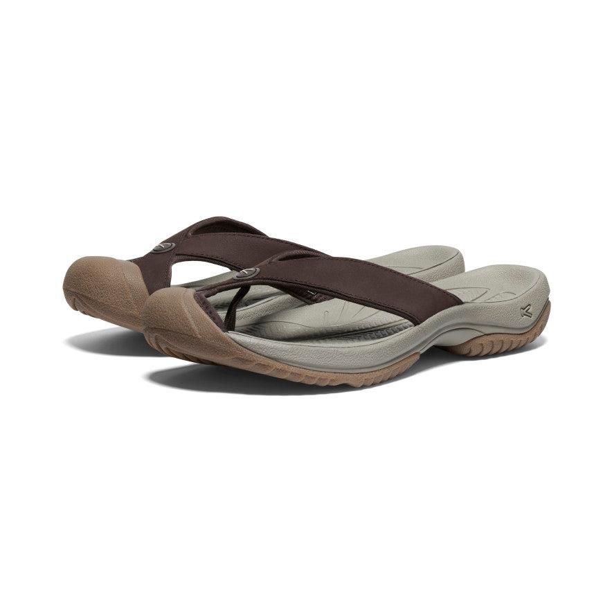 Grey Men Keen Waimea Leather Flip Flops | 96418-MUKN