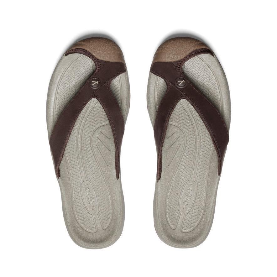 Grey Men Keen Waimea Leather Flip Flops | 96418-MUKN