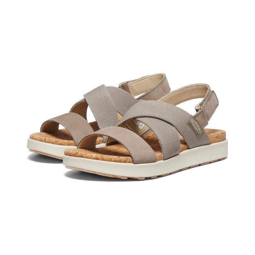 Grey Women Keen Elle Criss Cross Sandals | 04589-EUDZ