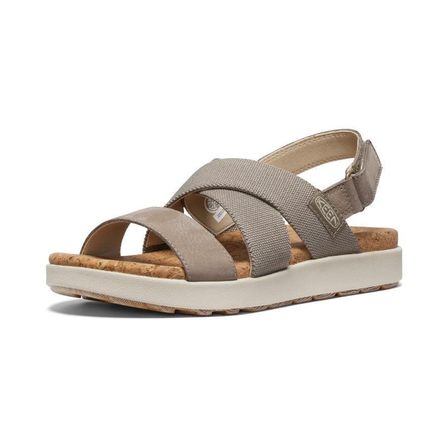 Grey Women Keen Elle Criss Cross Sandals | 04589-EUDZ