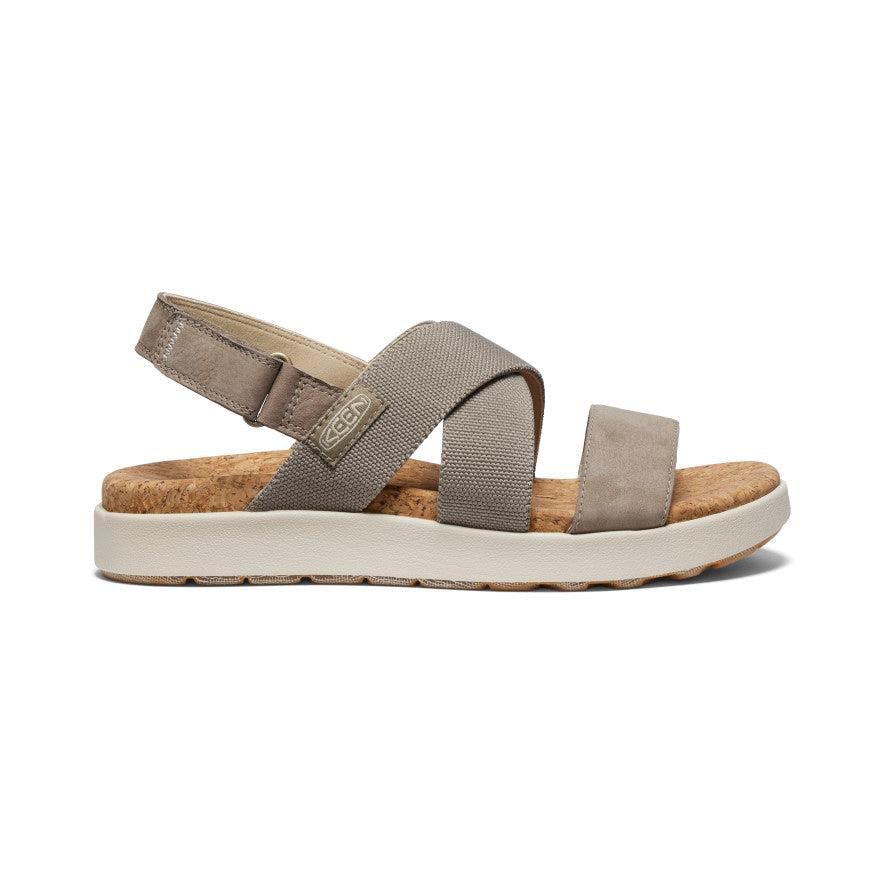 Grey Women Keen Elle Criss Cross Sandals | 04589-EUDZ