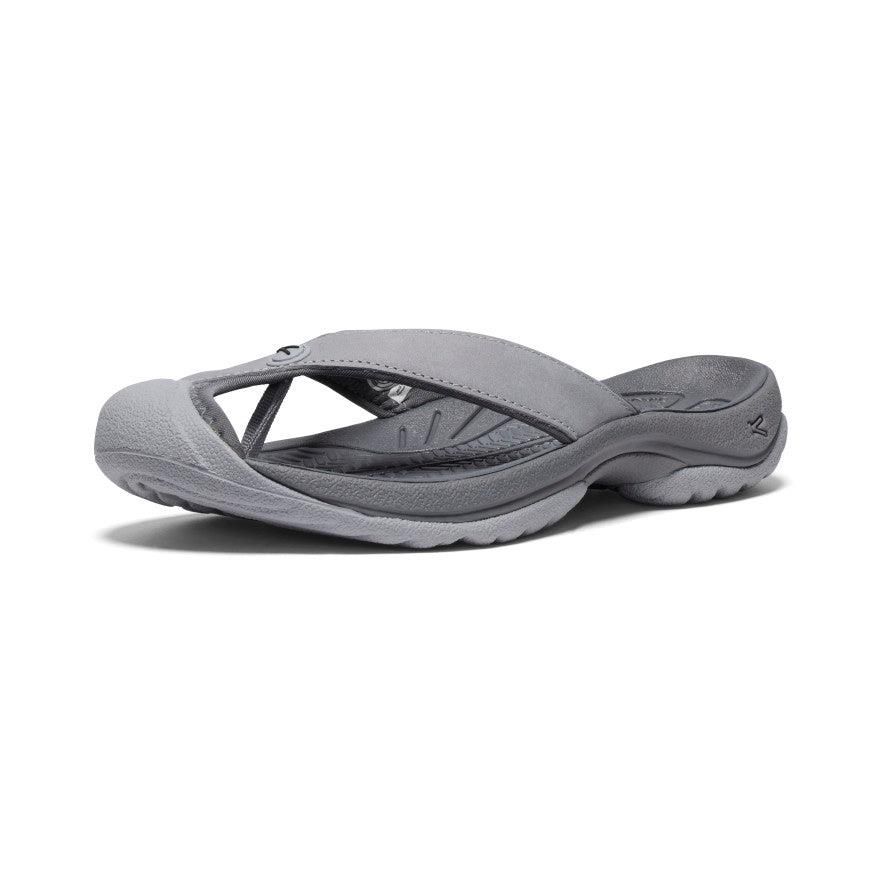 Grey Women Keen Waimea Leather Flip Flops | 21605-QKGB