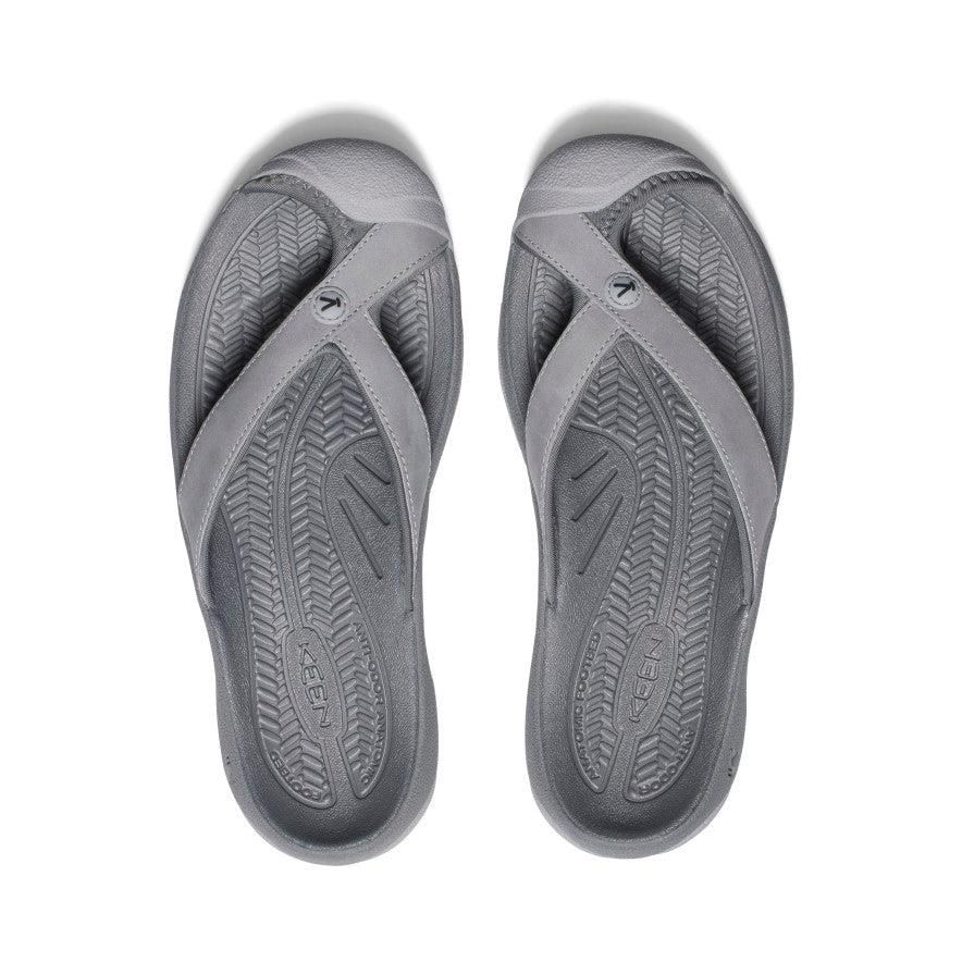 Grey Women Keen Waimea Leather Flip Flops | 21605-QKGB