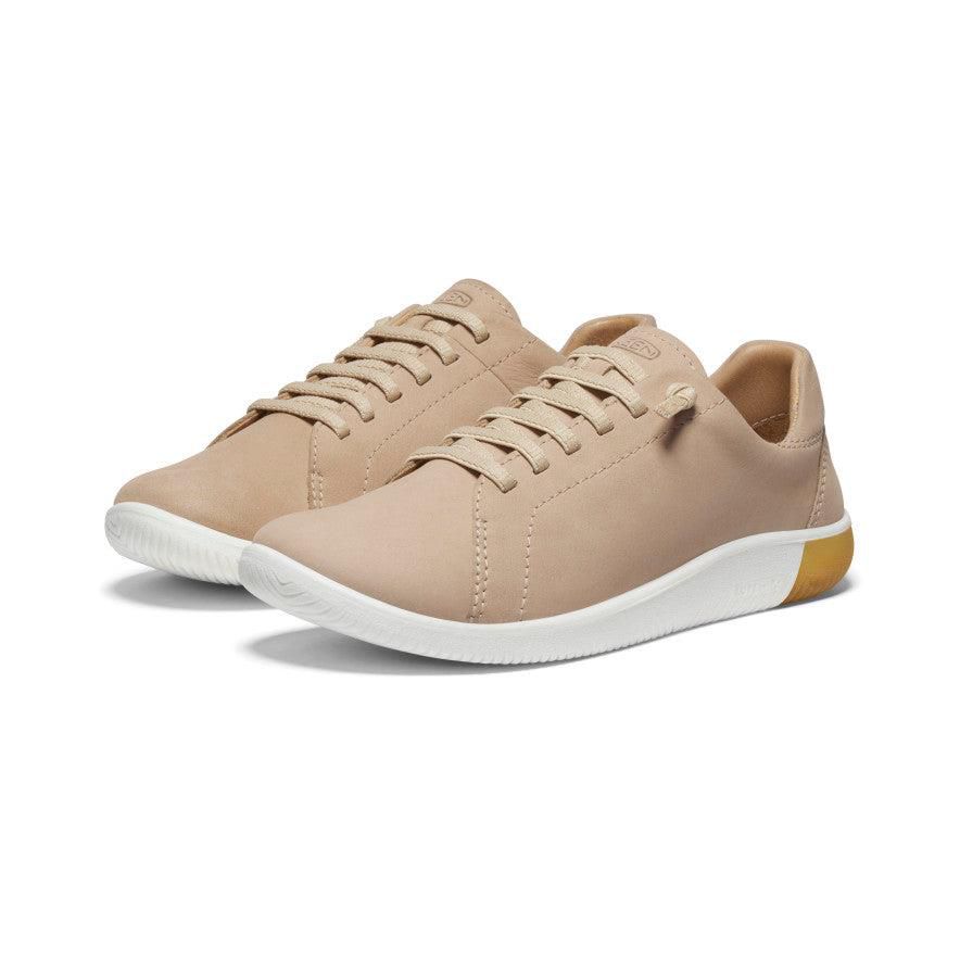 Khaki Women Keen KNX Leather Sneakers | 85716-OGNA