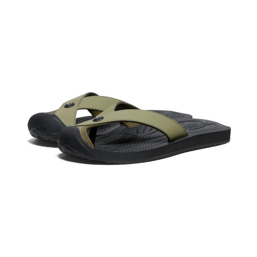 Olive Men Keen Barbados Flip-Flop Sandals | 87315-UEVH