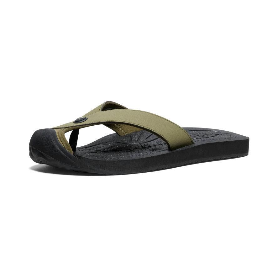 Olive Men Keen Barbados Flip-Flop Sandals | 87315-UEVH