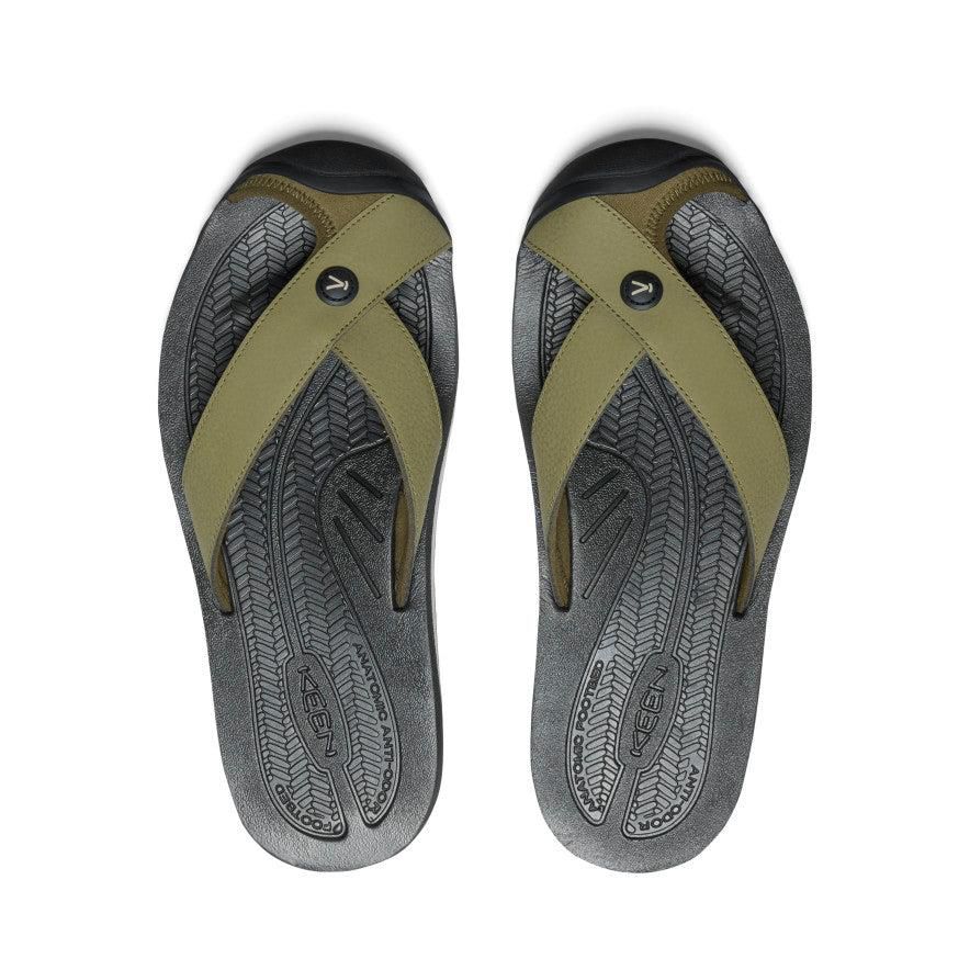 Olive Men Keen Barbados Flip-Flop Sandals | 87315-UEVH