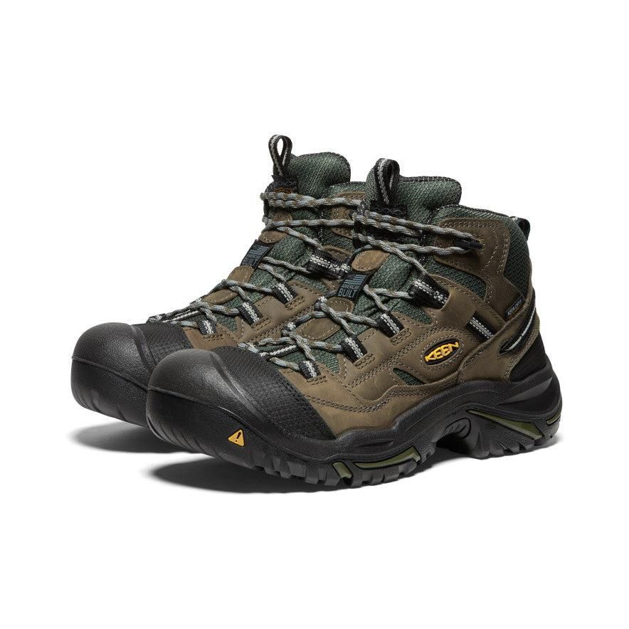 Olive Men Keen Braddock Waterproof Mid (Steel Toe) Work Boots | 59640-THNR