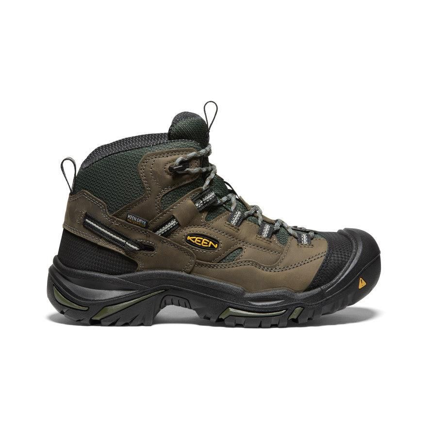 Olive Men Keen Braddock Waterproof Mid (Steel Toe) Work Boots | 59640-THNR