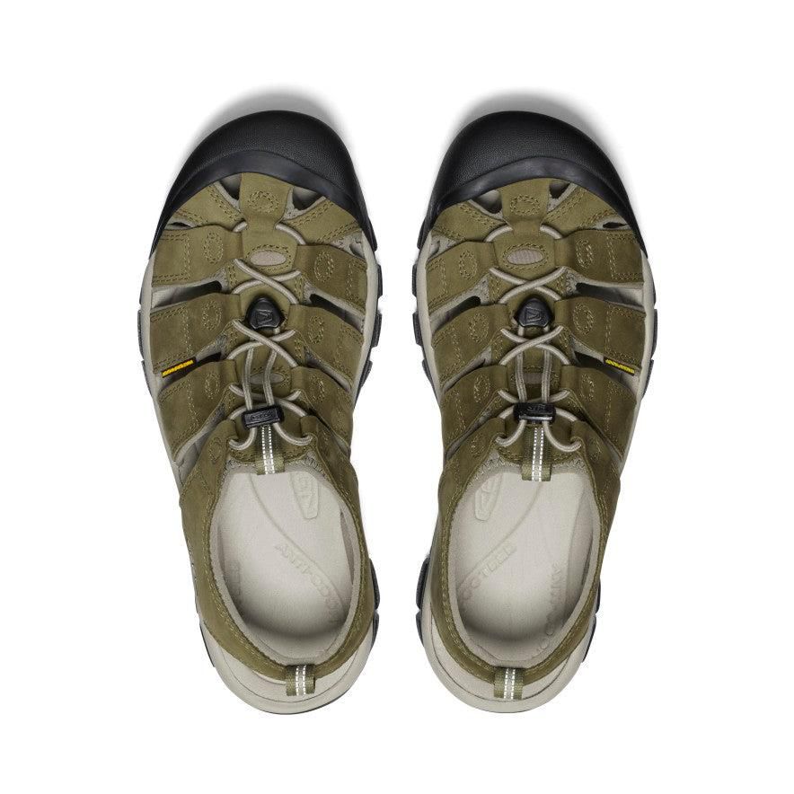 Olive Men Keen Newport Leather Hiking Sandals | 19378-UCWT