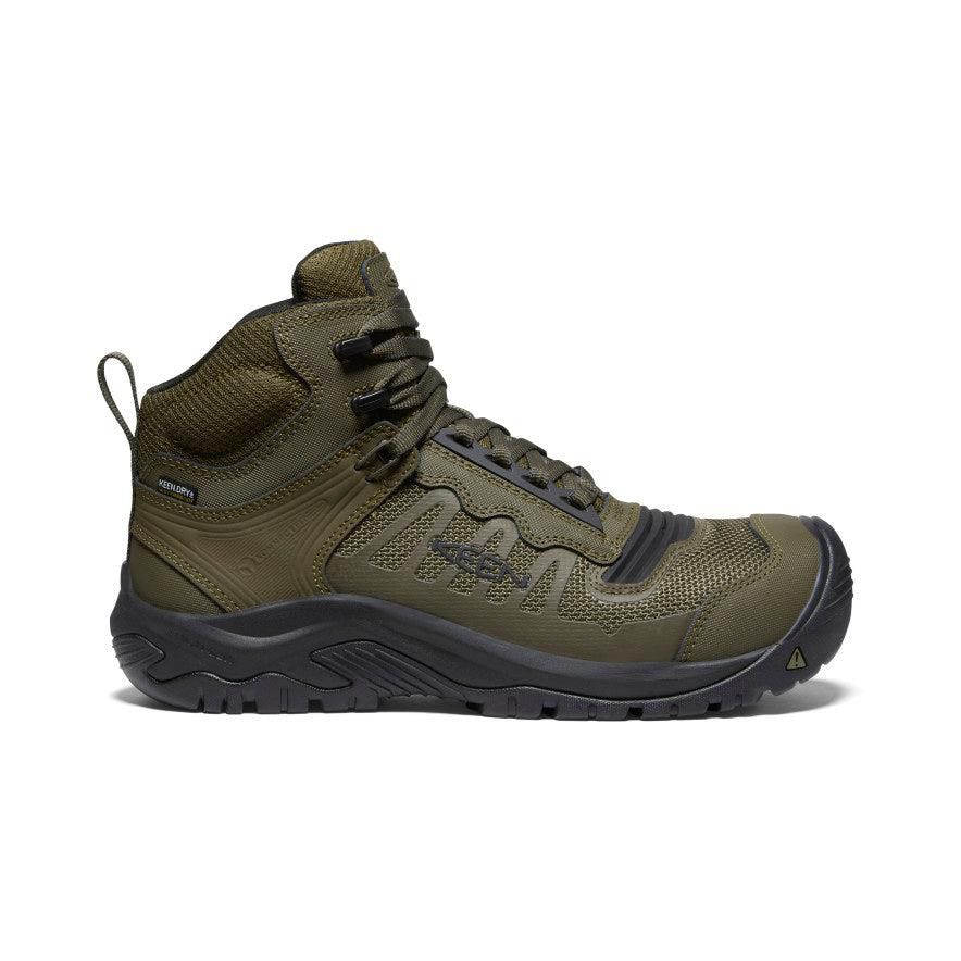 Olive Men Keen Reno Mid Waterproof (Carbon-Fiber Toe) Work Boots | 39281-ROEJ