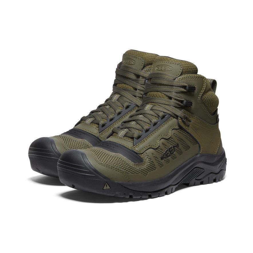 Olive Men Keen Reno Waterproof Mid (Soft Toe) Work Boots | 02513-HAYZ