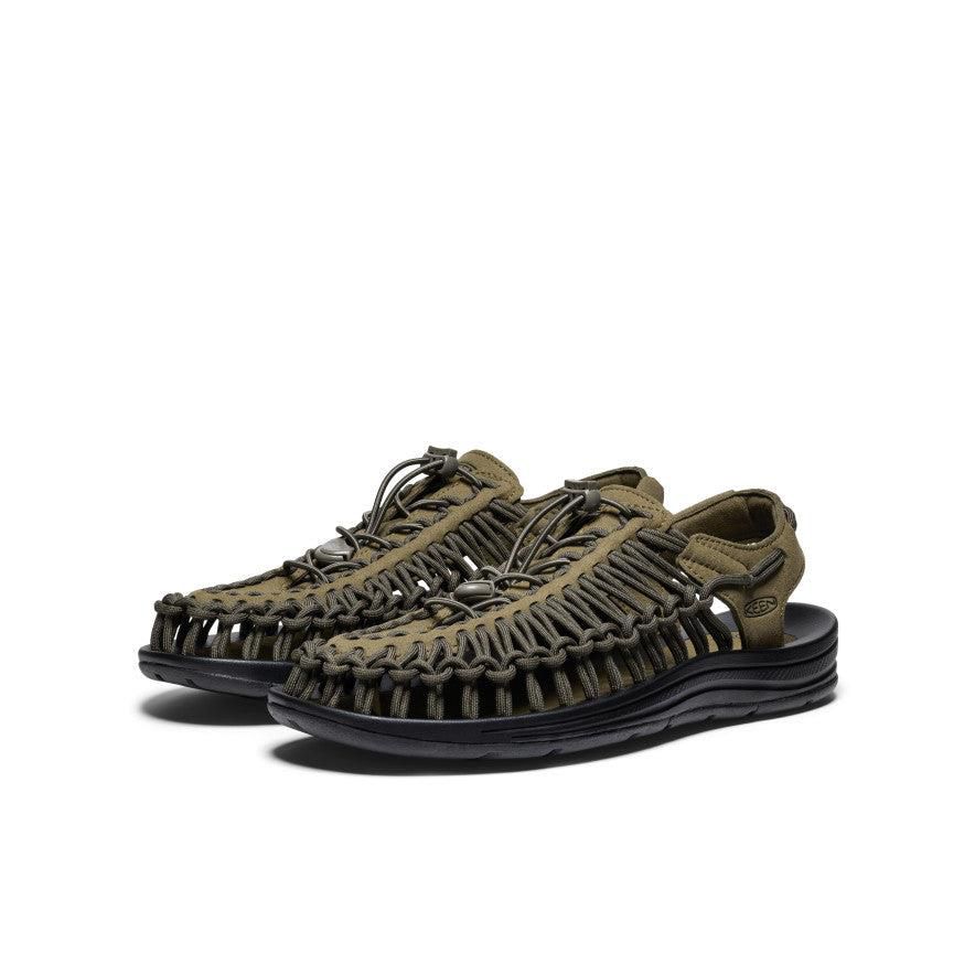 Olive Men Keen UNEEK Sneaker Sandals | 02916-ZPOD