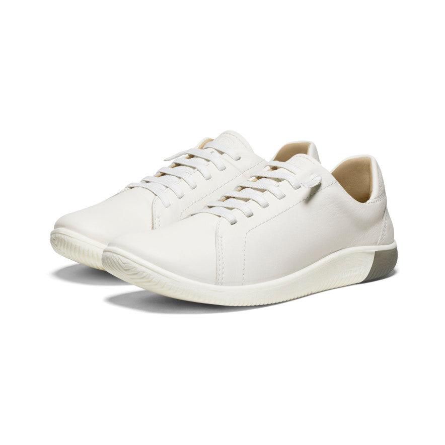 White Women Keen KNX Leather Sneakers | 87140-ZWPE