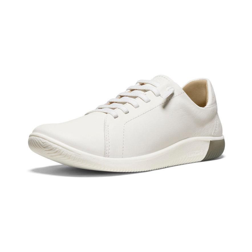 White Women Keen KNX Leather Sneakers | 87140-ZWPE