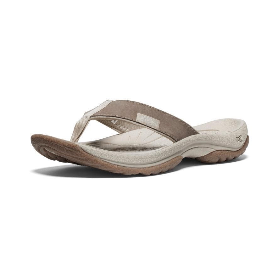 White Women Keen Kona Leather Flip Flops | 57216-MJPI