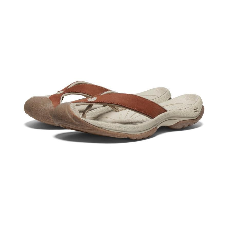 White Women Keen Waimea Leather Flip Flops | 60834-LIHU