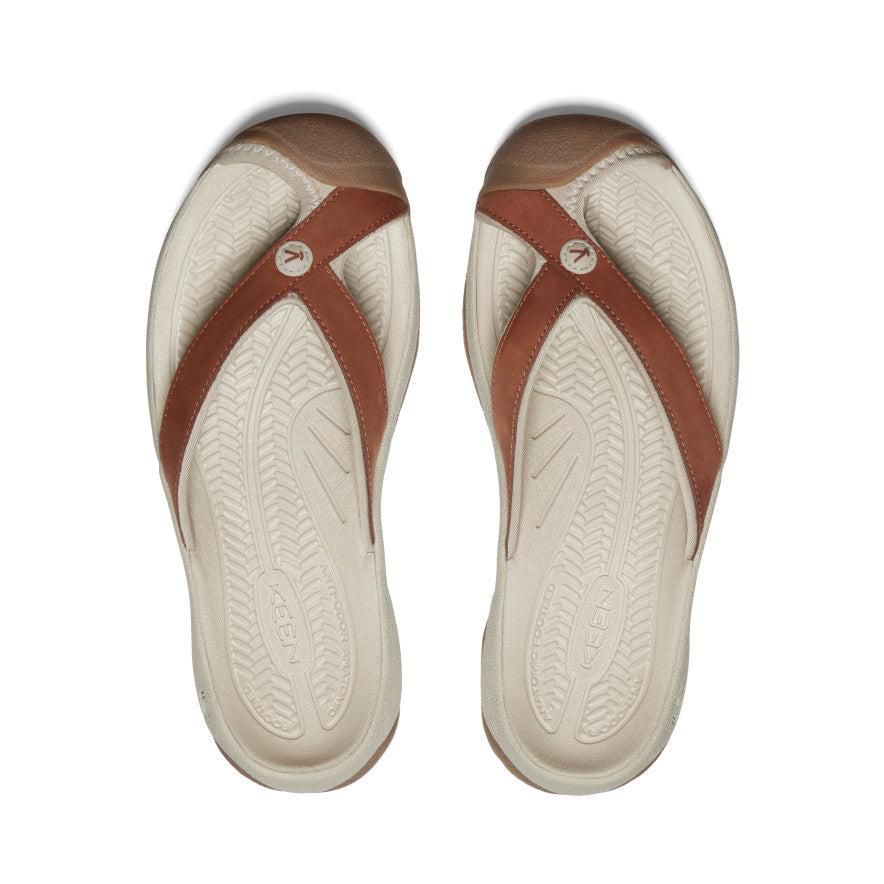 White Women Keen Waimea Leather Flip Flops | 60834-LIHU